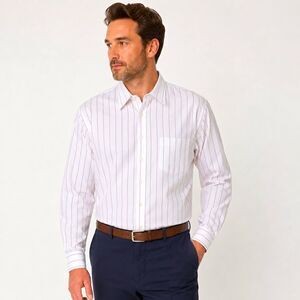 Vintage Reed St James Mens 16.5 32-33 Dress Shirt 100% Cotton Striped White Red